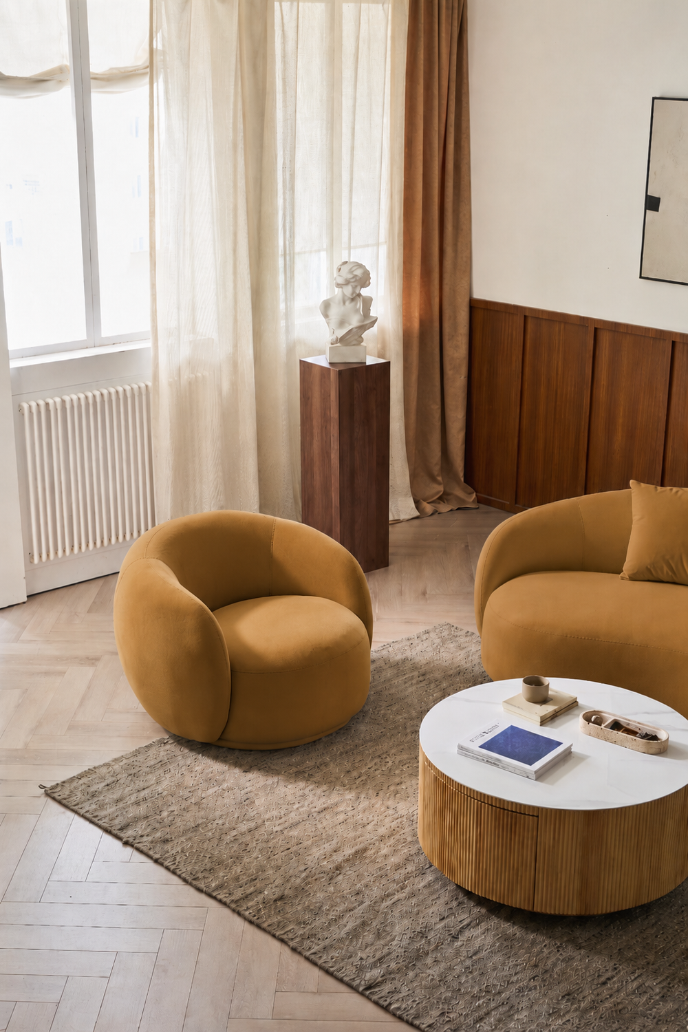Softly tailored upholstery