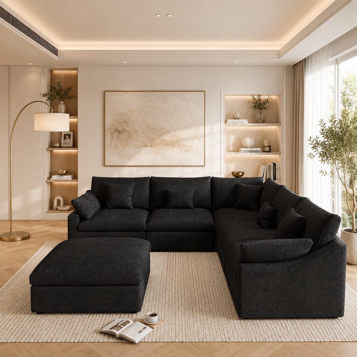 MH-SF140 black corner sectional