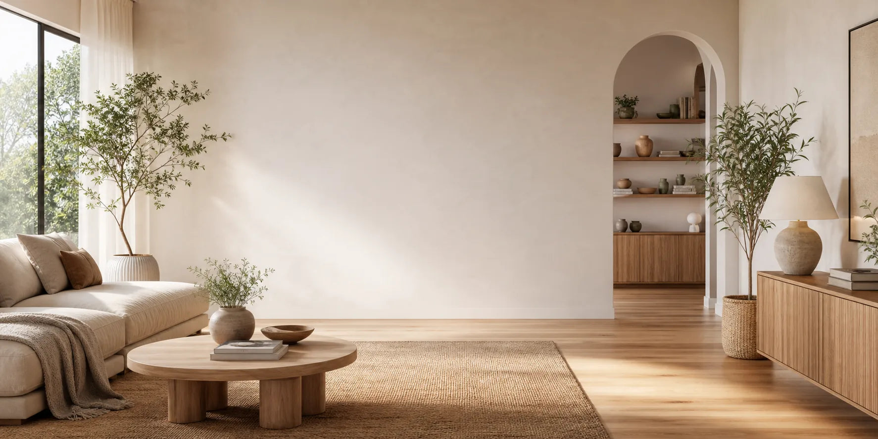 Warm, thoughtfully styled SensSpace living room