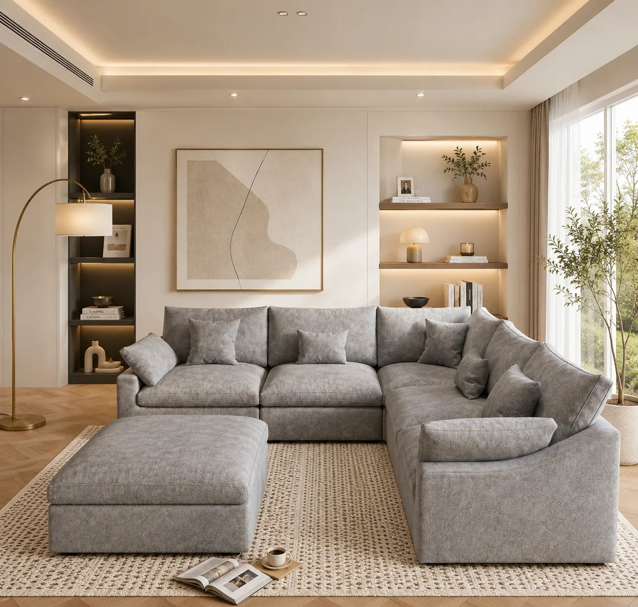 Grey sectional sofa