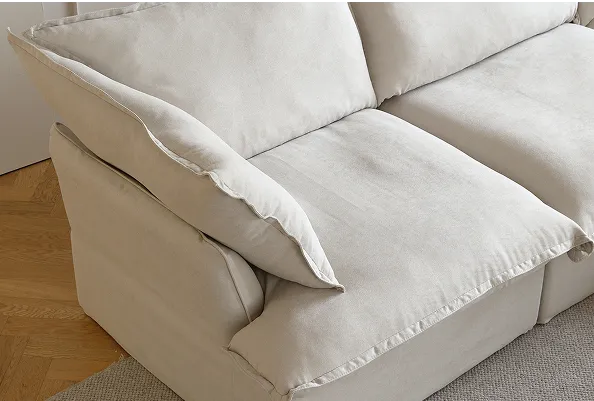 Flexible arm and back pillows on the Cove sofa