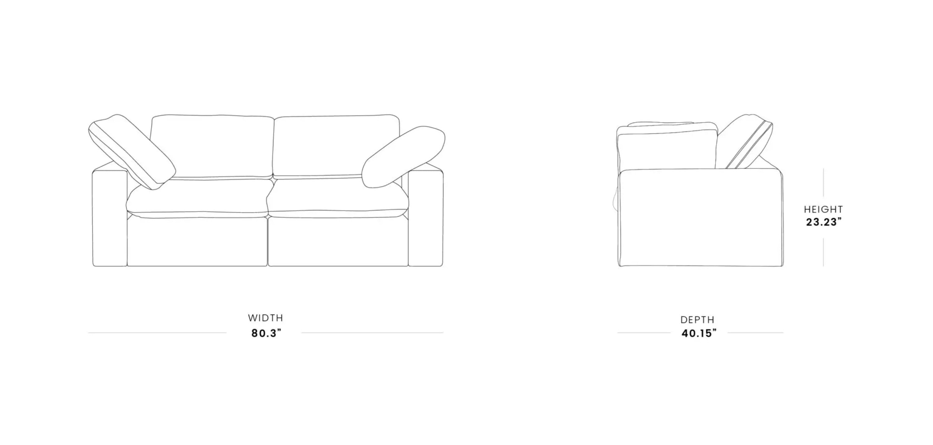 MH-SF121 2 seat sofa dimensions