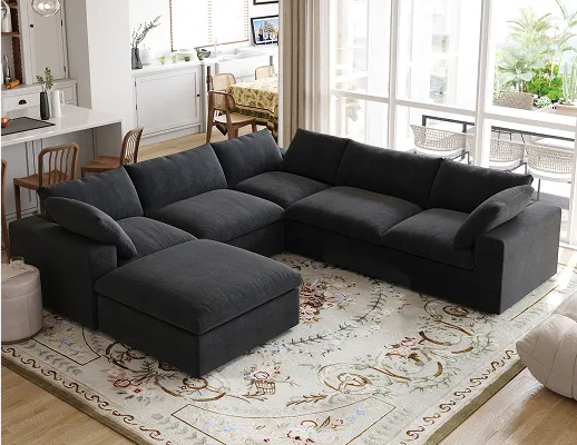 Haven L-shaped sectional with ottoman