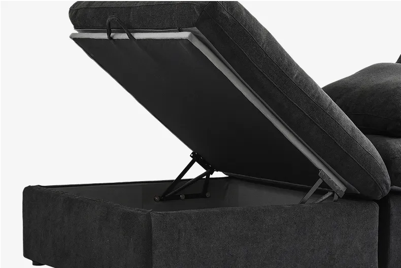 Storage compartment inside the Haven ottoman