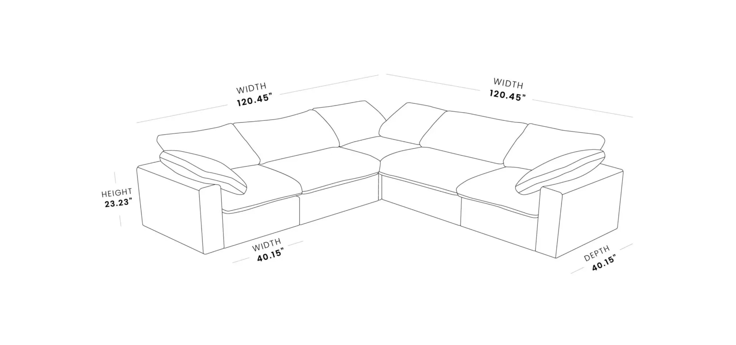 MH-SF121 L sectional sofa dimensions